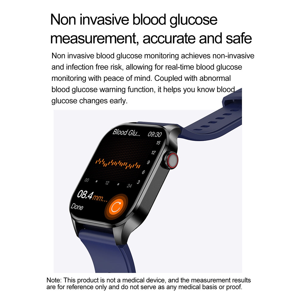 T98 2.04 Inch Smart Watch Blood Oxygen Blood Pressure Heart Rate Sleeping Monitoring for Smart Phones Laptop Pink