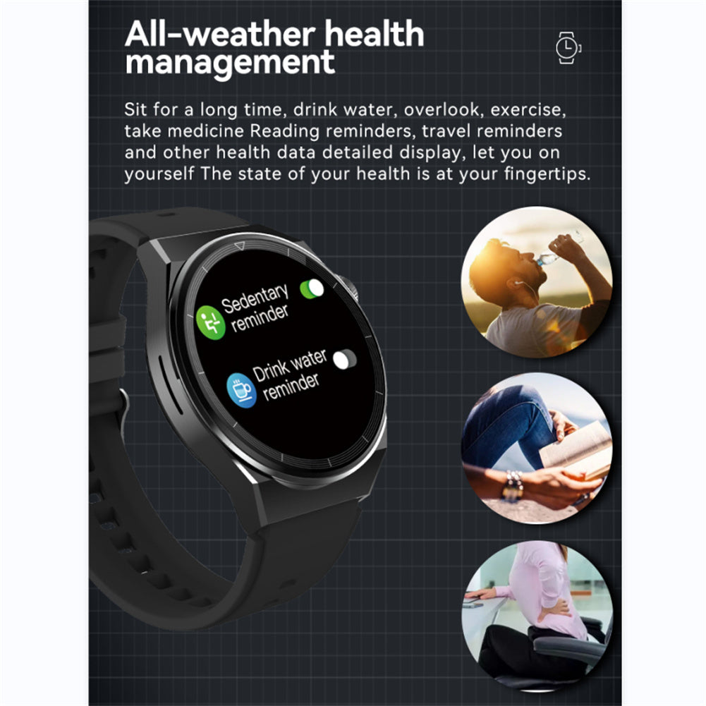 W03pro 1.32 inch Smart Watches Answer/Make Call Waterproof Heart Rate Sleeping Blood Oxygen Blood Pressure Monitor Black