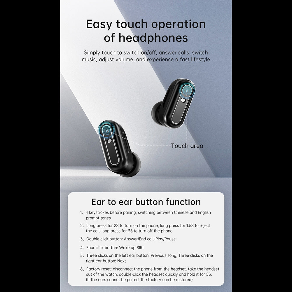 X10 2 In 1 Smart Watch with Earbuds IP67 Waterproof Fitness Tracker with Heart Rate Monitoring Watches with Earbuds Black