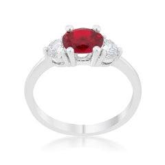 Miranna 1.2ct Garnet CZ Rhodium Classic Oval Ring