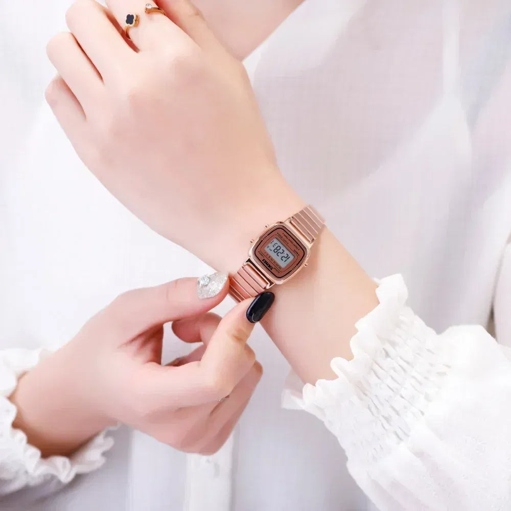 Color: BRONZE, Ships From: CHINA - SKMEI1901 Women Top brands Luxury 3Bar Waterproof Ladies Watches Small Dial Digital Watch Relogio Feminino  Fashion Sport Watch