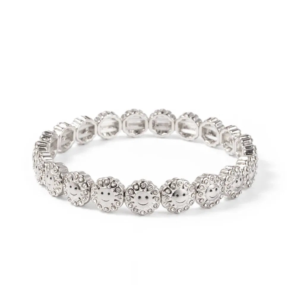 Metal Color: Pink, Ships From: CHINA, Diameter: 50-52mm - 2024 New Rhinestone Happy Bangle For Women Diamond Hand Accessory