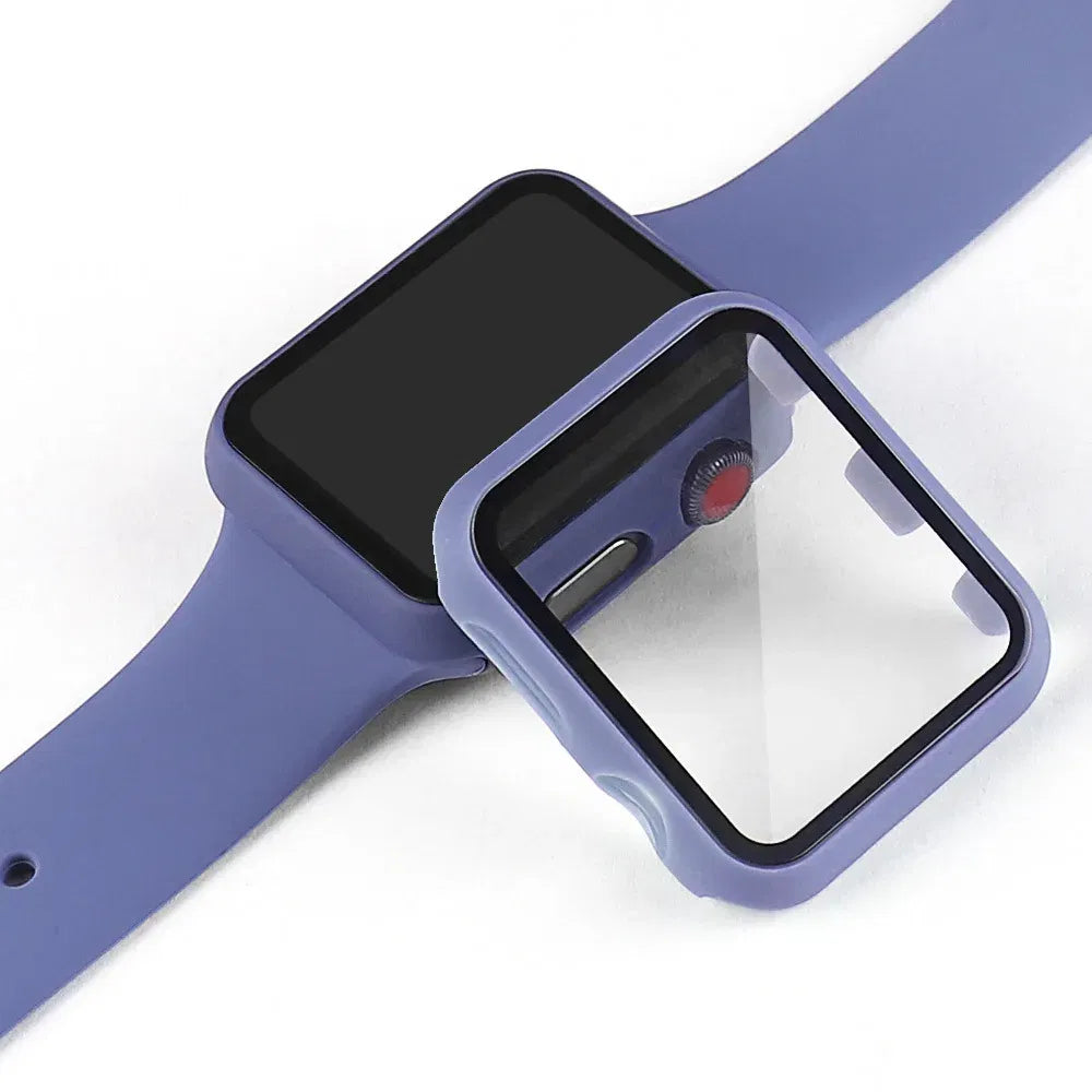 Dial Diameter: 1 Inches, Color: Translucent - Tempered Glass+cover For Apple Watch 9 8 41mm 45mm 42mm 38mm PC Bumper Screen Protector Case IWatch Series 7 6 5 4 Se 44mm 40mm