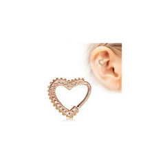 Rose Gold Annealed Ornamental Heart Cartilage Earring