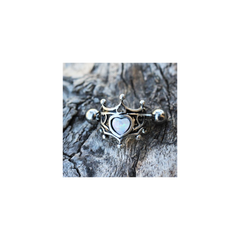 316L Stainless Steel Medieval Design Heart Crown Cartilage Cuff Earring