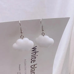 Metal Color: Light Yellow Gold Color - Ultra-Low New Fashion Cute White Cloud Stud Earrings Delicate Mushroom Clouds for Women Girls Ear Jewelry Wholesale Gifts Bear