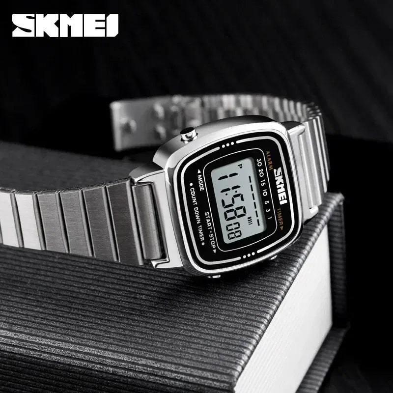 Color: Coffee, Ships From: CHINA - SKMEI1901 Women Top brands Luxury 3Bar Waterproof Ladies Watches Small Dial Digital Watch Relogio Feminino  Fashion Sport Watch