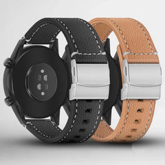 Band Color: BROWN, Band Width: 10mm - Soft Genuine Leather Smart Watch Band 18 20 22 24mm Women Men Cowhide Strap Brown Black Quick Release Watchband Bracelet