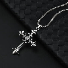 Fashion Personality Retro Gothic Cross Pendant For Men And Women Street Hip-Hop Trendsetters Versatile Necklace Accessories