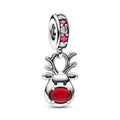 Gem Color: Beige - Pure Silver 925 Christmas Charm Fit DIY Pandora Bracelet Christmas Gift