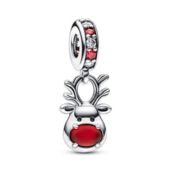 Gem Color: Beige - Pure Silver 925 Christmas Charm Fit DIY Pandora Bracelet Christmas Gift