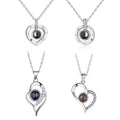 Metal Color: Rhodium Plated, Length: 50cm, Ships From: CHINA - Heart Projection Photo Necklace Pet Photo Pendant Chain Pet Memorial Gift Anniversary gift Valentine's