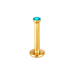 Metal color: ROSE GOLD COLOR - 2X 16g 1.2mm Crystal Steel -Gold- Labret Ring Bar Ear Cartilage Tragus Monroe Lip Nose Stud Internally Threaded Piercing