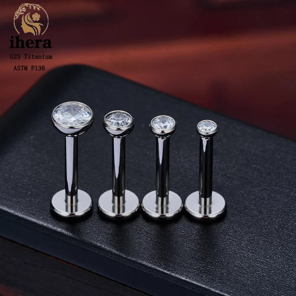 Metal color: Rhodium Plated, Ships From: CHINA, Main Stone Color: Orange - 10PCS G23 Titanium Lip Ring Labret Piercing Stud Earring CZ 16/18/20G Push Pin Ear Tragus Cartilage Helix Conch Pierc?Jewelry