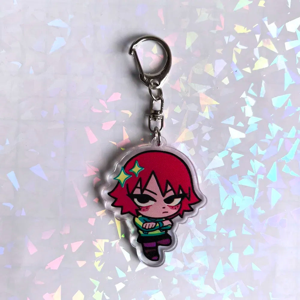 Color: black, Size: 6 cm - Crooked boy Scott Pilgrim Takes Off acrylic keychain birthday gift for boys and girls