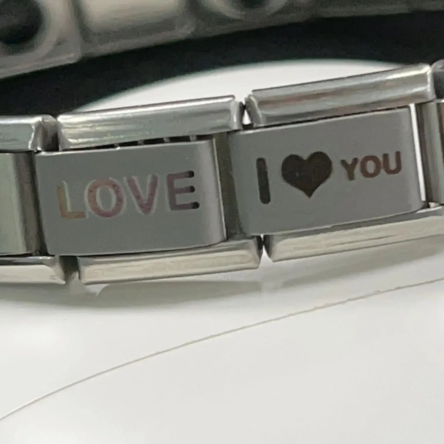 Metal Color: Black Zinc Plated, Main Stone Color: WHITE - New DIY Italian Charm 9mm Module Bracelet 26 English letter Stainless Steel Elastic Bracelets for Men and Women Gift