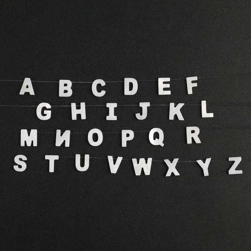 Color: GRAY - Trend DIY Handmade Vertical Capital Letter Pendant Beads Jewelry Making Accessories Necklace Bracelet Letras Materiales