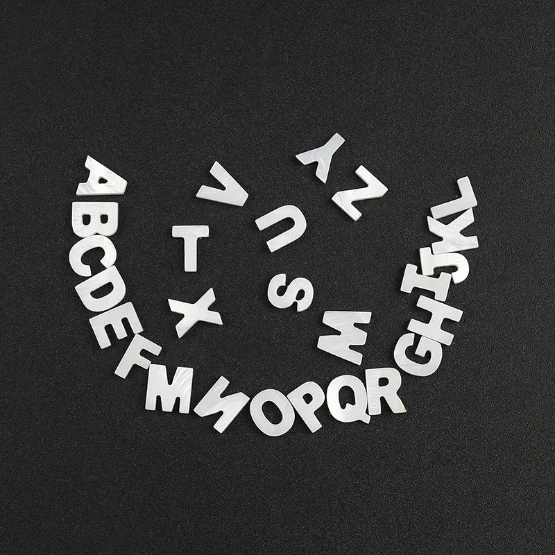 Color: GRAY - Trend DIY Handmade Vertical Capital Letter Pendant Beads Jewelry Making Accessories Necklace Bracelet Letras Materiales