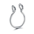 Metal color: none - 6/8/10mm Surgical Steel Fake Non Nose Stud Ring False Lip Curler Septum Piercing Hoop Jewelry for Women Men Body Accessories