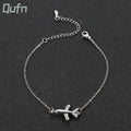 Cute Mini Airplane Pendant Literary Bracelet Trendy Girls Charm Brands Crystal Drop Aircraft Bracelet for Women Anniversary Gift
