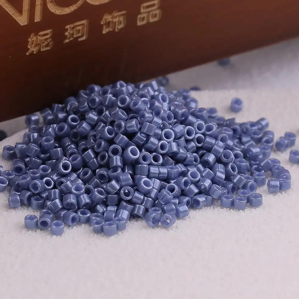 Color: PURPLE, Item Diameter: Other - Japan Miyuki Delica Seed Bead DB11/0 Glazed Luster Colors Seed Bead Accessories for Needlework DIY Jewelry Making Bracelet