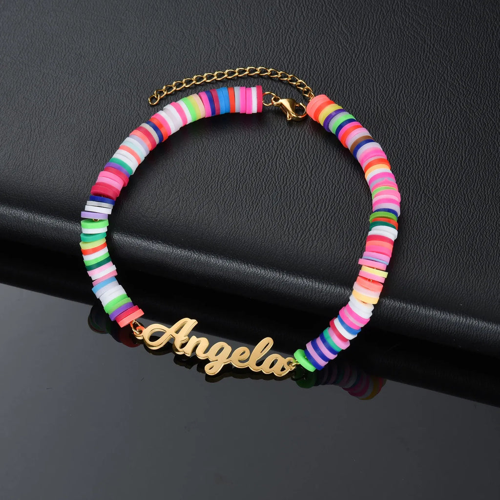 Metal Color: Steel color, Length: 17cm, Main Stone Color: Gold - Atoztide Personalized Custom Name Bracelet for Women Men Stainless Steel 10mm Cuban Chain Nameplate Handmade Bangle Jewelry Gift