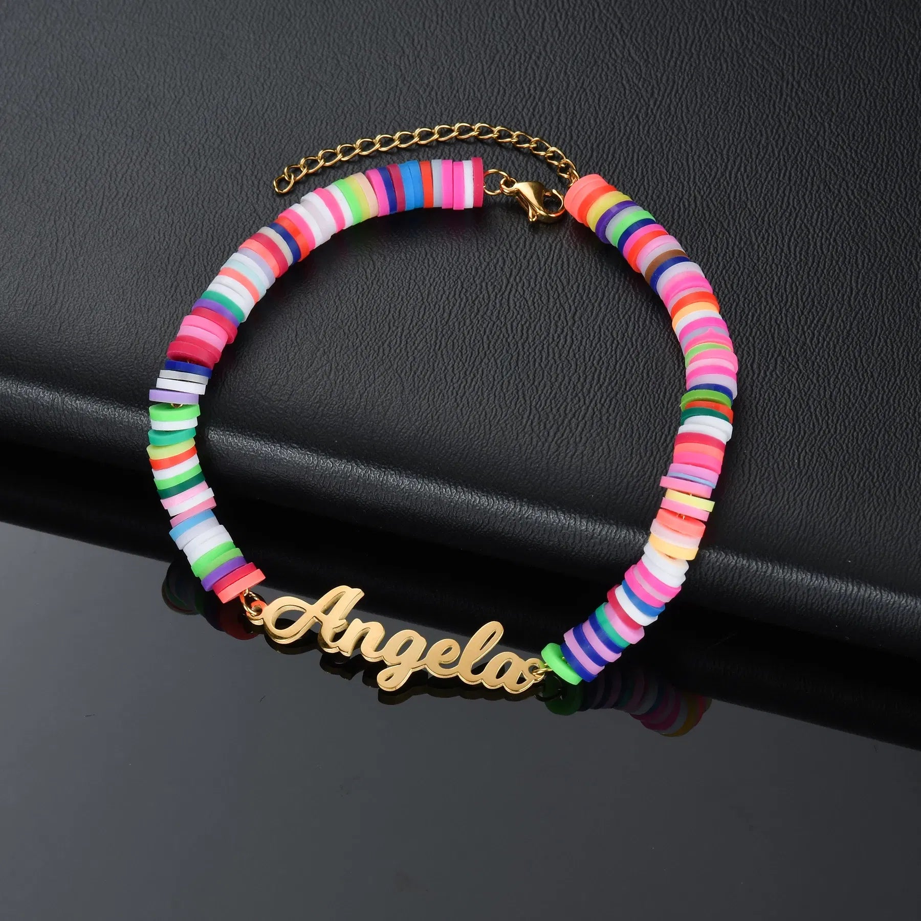 Metal Color: Steel color, Length: 17cm, Main Stone Color: Gold - Atoztide Personalized Custom Name Bracelet for Women Men Stainless Steel 10mm Cuban Chain Nameplate Handmade Bangle Jewelry Gift