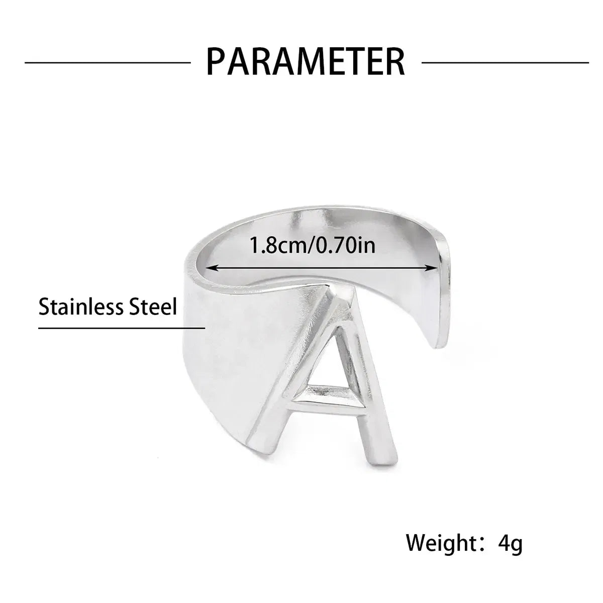 Metal Color: Blue Zinc Plated, Ring Size: resizable - LAViXMIA Alphabet A-Z Letter Never Fade Stainless Steel Rings Women Jewelry Fashion Initial Ring Adjustable Size Birthday Gifts