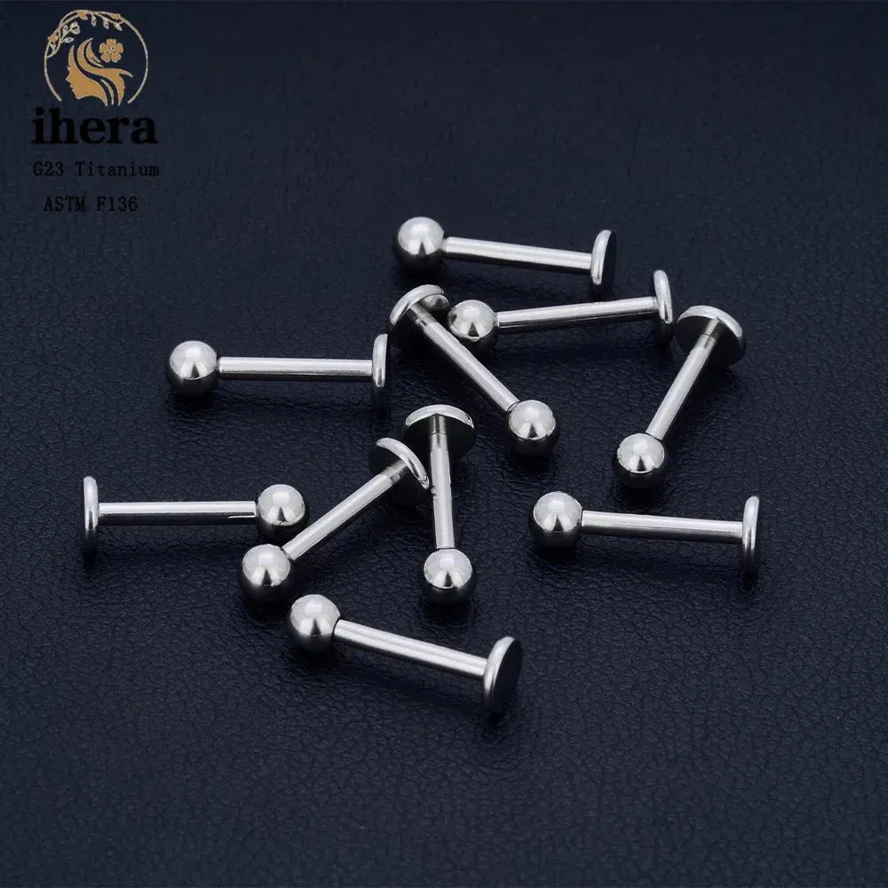 Metal color: ROSE GOLD COLOR, Ships From: CHINA, Main Stone Color: black - 10PCS G23 Titanium Labret Piercing Lip Ring 16G F136 Internal Thread Nose Stud Earring Tragus Helix Cartilage Piercing Jewelry