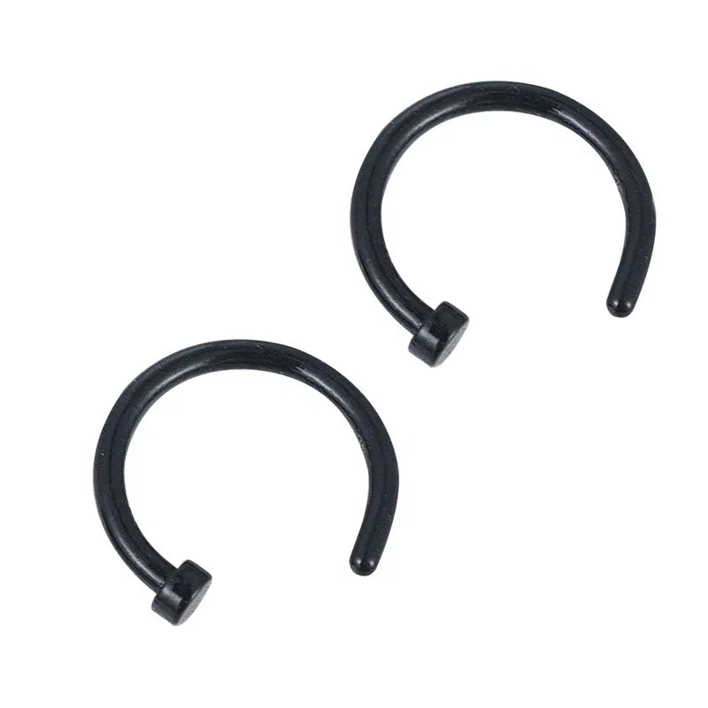 Metal color: Champagne gold - 6/8/10mm Surgical Steel Fake Non Nose Stud Ring False Lip Curler Septum Piercing Hoop Jewelry for Women Men Body Accessories