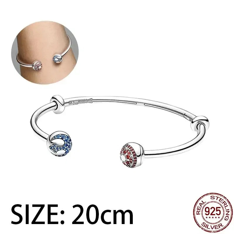 Color: khaki - New Charm plata de ley 925 Silver Disney Star Warsries Mandalorian Helmet Charm Bead Fit Original brand bracelet Birthday Gift