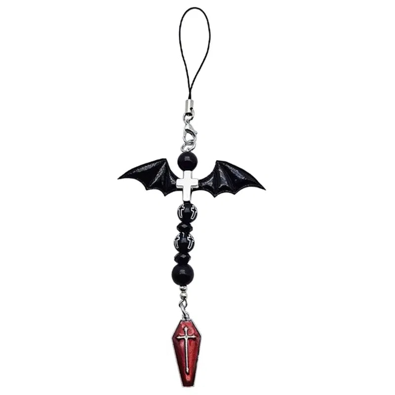 Color: #30 - Goth Y2K Phone Charm Pendant Kawaii-Key Chain For Bag Cute Accessory Women Guitar Strap Lanyard Beaded Keychain Pendant
