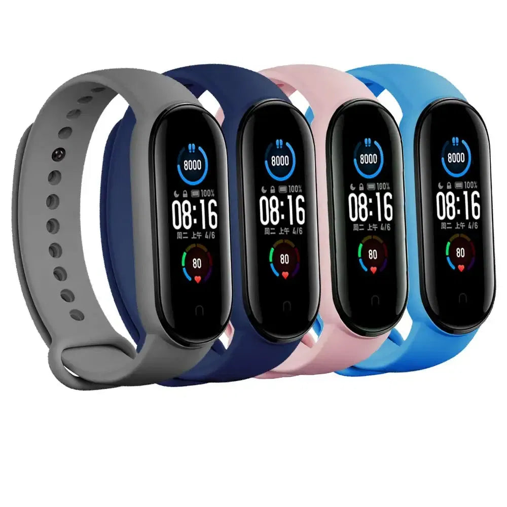 Band Color: Blue White, Band Width: 18mm, Ships From: CHINA - Silicone Watch Strap For Xiaomi Mi Band 7 6 5 4 3 Wristband Bracelet Wrist Straps MiBand 3/4 band5 band6 Smartwatch Accessories