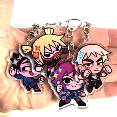 Color: black, Size: 6 cm - Crooked boy Scott Pilgrim Takes Off acrylic keychain birthday gift for boys and girls
