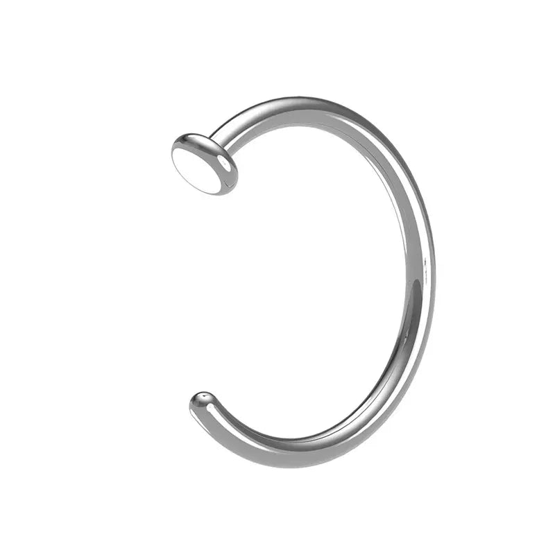 Metal color: Champagne gold - 6/8/10mm Surgical Steel Fake Non Nose Stud Ring False Lip Curler Septum Piercing Hoop Jewelry for Women Men Body Accessories