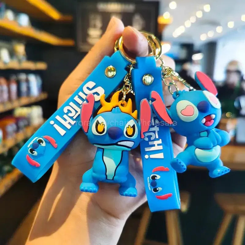 Color: #31 - Wholesale Anime Disney Keychain Mickey Mouse Minnie Lilo & Stitch Cartoon Keyring Kawaii Key Chain Car Pendant Kids Toys Gifts