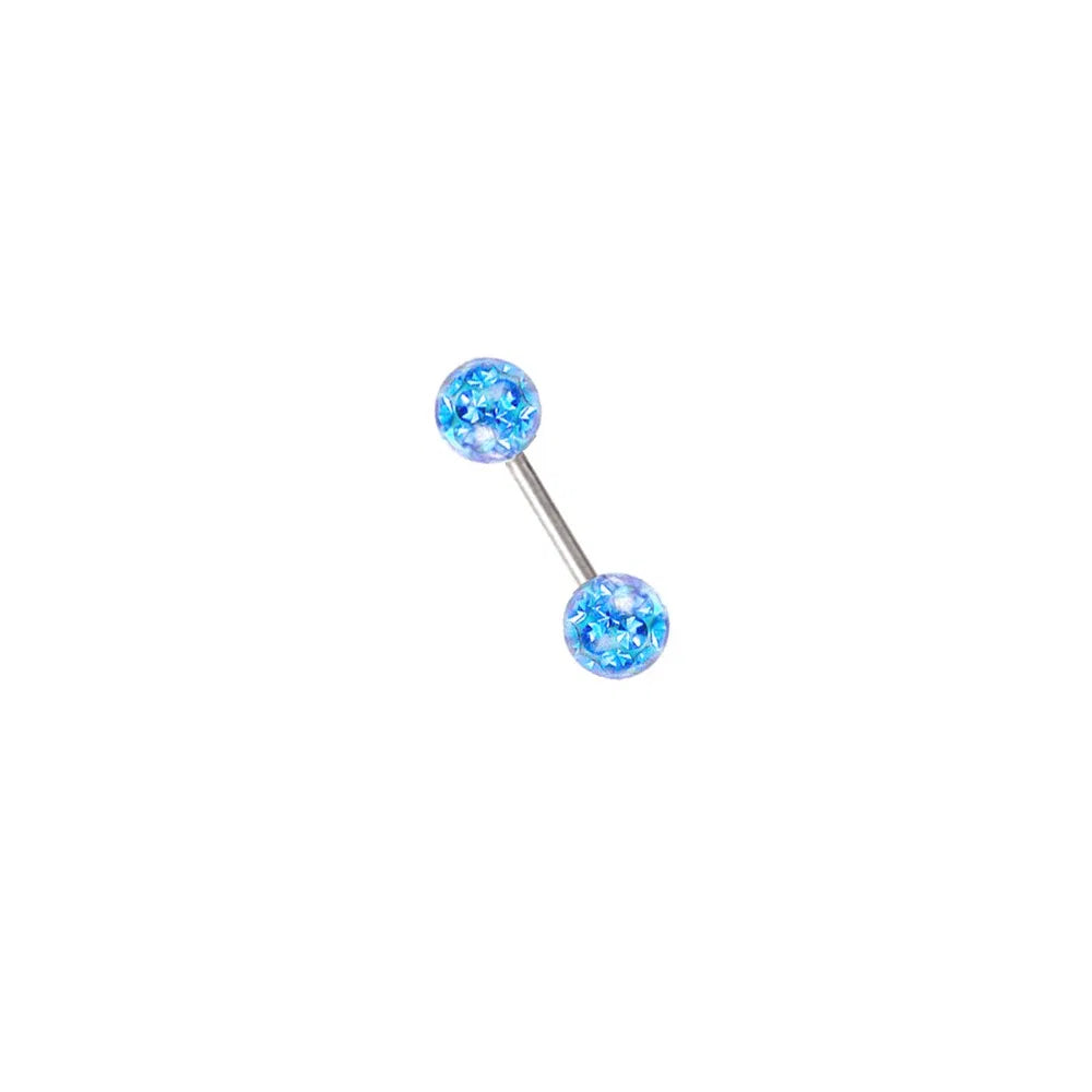Metal color: Titanium Plated, Main Stone Color: green - 16g 1.2mm Coated Crystal Steel Ear Stud Tragus Helix Cartilage 3/4/5mm CZ Ball 6/8/10/12/14mm Bar Barbell Piercing