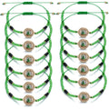 Metal Color: Vermeil - 12 Pieces Mexican Bracelets Saint Jude Bracelet Catholic Green Handmade String Bracelets San Judas Tadeo Rosary Bracelet Gift