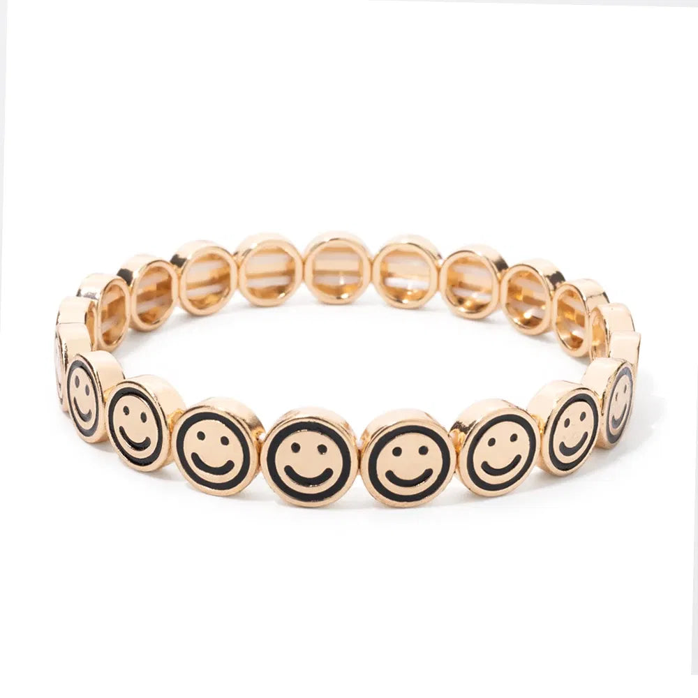 Metal Color: Pink, Ships From: CHINA, Diameter: 50-52mm - 2024 New Rhinestone Happy Bangle For Women Diamond Hand Accessory