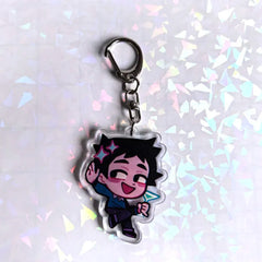 Color: black, Size: 6 cm - Crooked boy Scott Pilgrim Takes Off acrylic keychain birthday gift for boys and girls