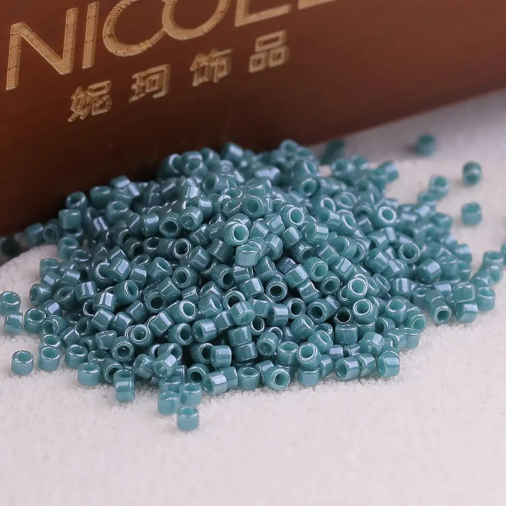 Color: Orange, Item Diameter: Other - Japan Miyuki Delica Seed Bead DB11/0 Glazed Luster Colors Seed Bead Accessories for Needlework DIY Jewelry Making Bracelet