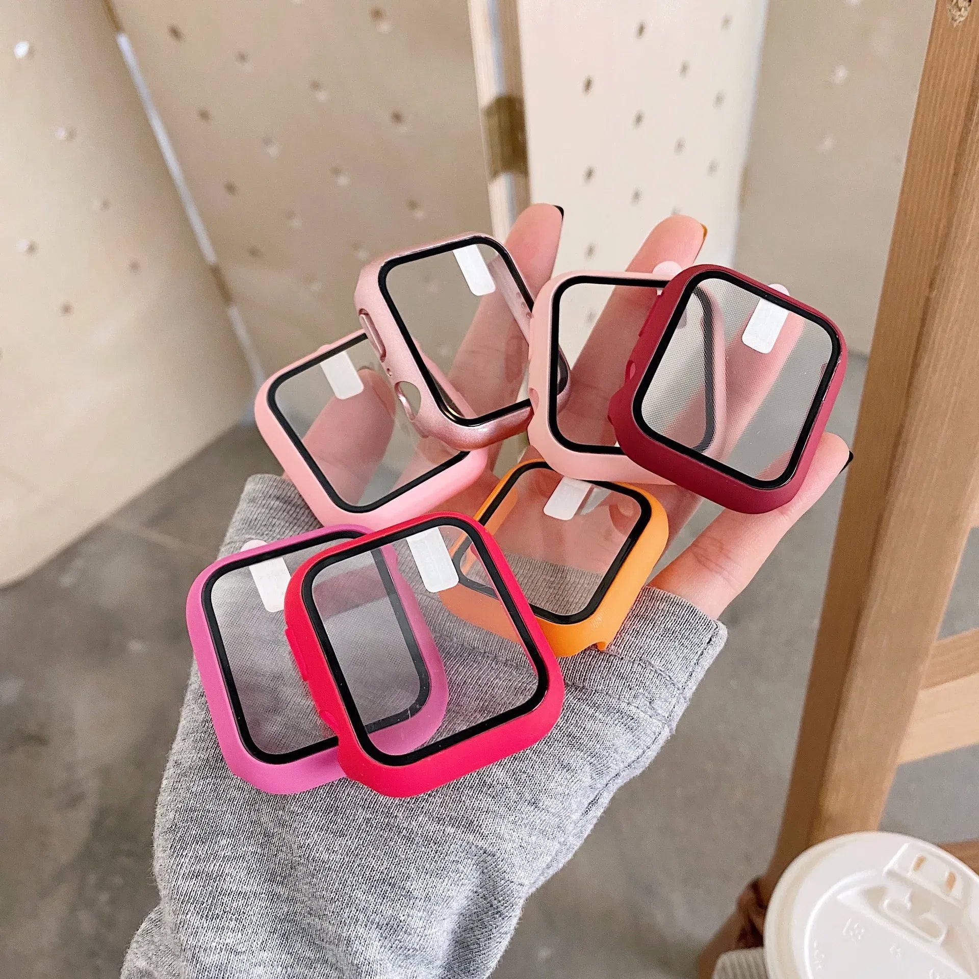 Dial Diameter: 1 Inches, Color: Translucent - Tempered Glass+cover For Apple Watch 9 8 41mm 45mm 42mm 38mm PC Bumper Screen Protector Case IWatch Series 7 6 5 4 Se 44mm 40mm