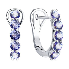 2MM Tanzanite 925 Sterling Silver Earring Cubic Custom Fashion Jewelry