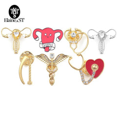 Metal color: silver, Ships From: CHINA - Medical Pins Icons Medical Helicopter Intestine Tissue Blood Capillary Biology Chemistry Brooches Nursing Accessories And Gifts