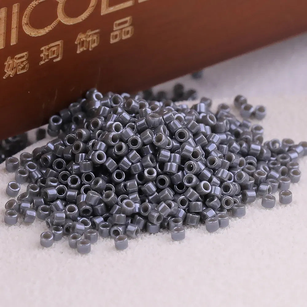 Color: PURPLE, Item Diameter: Other - Japan Miyuki Delica Seed Bead DB11/0 Glazed Luster Colors Seed Bead Accessories for Needlework DIY Jewelry Making Bracelet