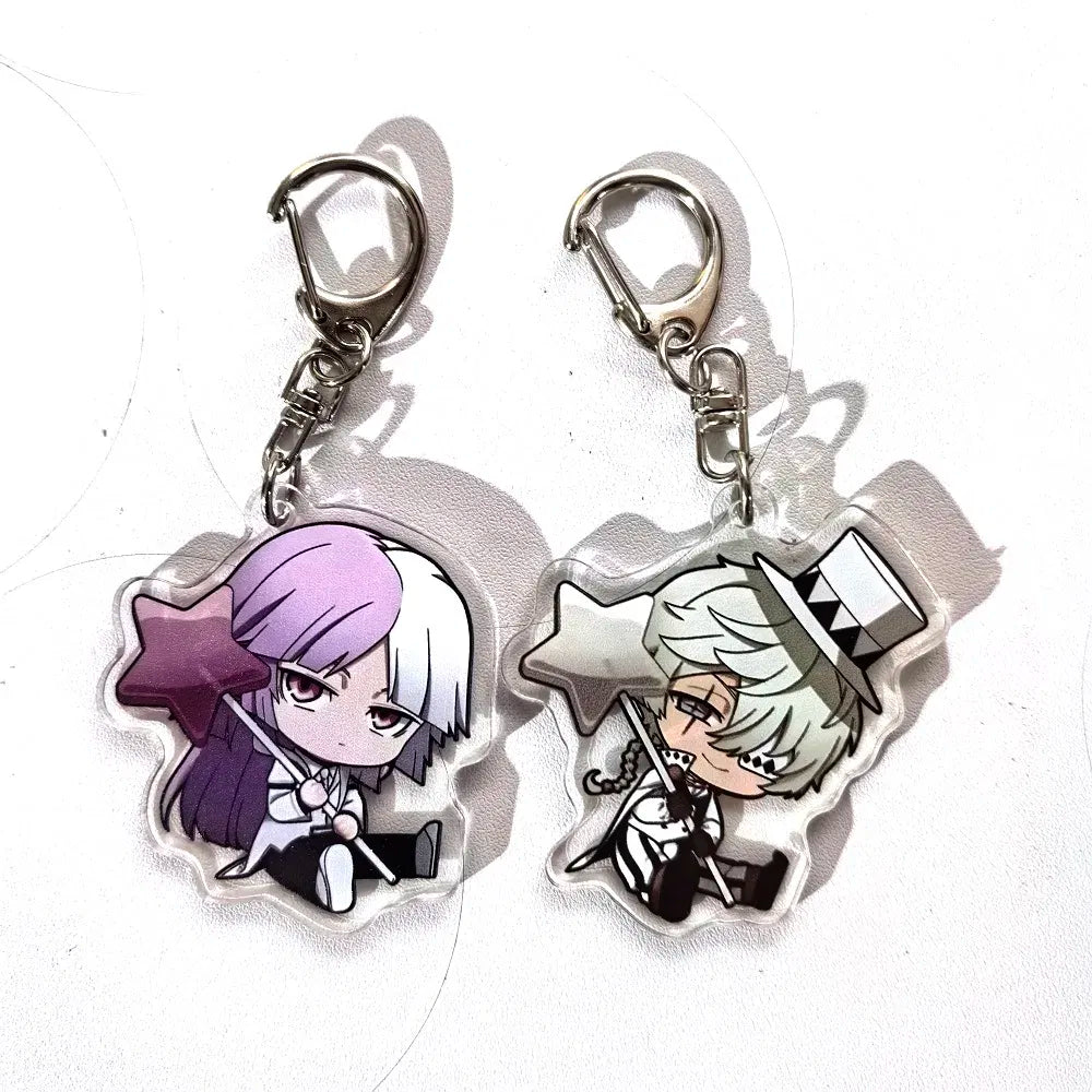 Color: Blue, Size: 6 cm - Anime Bungou Stray Dogs Arcylic Keychain Atsushi Nakajima Dazai Flower Key Chain Women Men Accessories Bag Pendant Chaveio Gifts