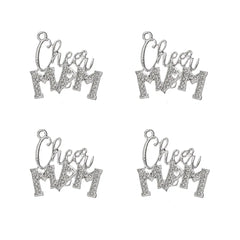 Metal color: SILVER PLATED, Ships From: CHINA - 10pcs Cheer MAM Rhinestone Letter Charms for DIY Bracelet Bangle Making LTC0407-LTC0410