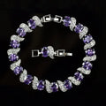 Metal Color: REDDISH BROWN - Fashion Exquisite Color Crystal Inlaid Ladies Charm Bracelet Engagement Wedding Jewelry