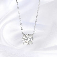 Diamond necklace on a white background