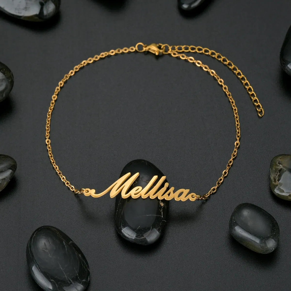 Metal Color: Black Zinc Plated, Length: 16cm, Main Stone Color: Silver - Atoztide Personalized Custom Name Bracelet for Women Men Stainless Steel 10mm Cuban Chain Nameplate Handmade Bangle Jewelry Gift